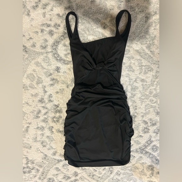 Black BodyCon Mini Dress Small No Brand Stretchy Versatile - Picture 9 of 13
